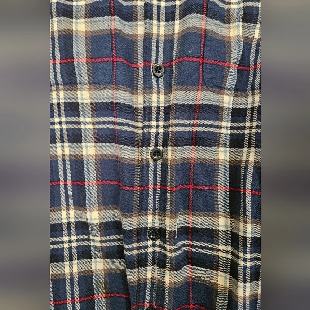 L.L.BEAN Men's Fleece-Lined Flannel Shirt, Traditional Fit. Classic Navy.Size XL
